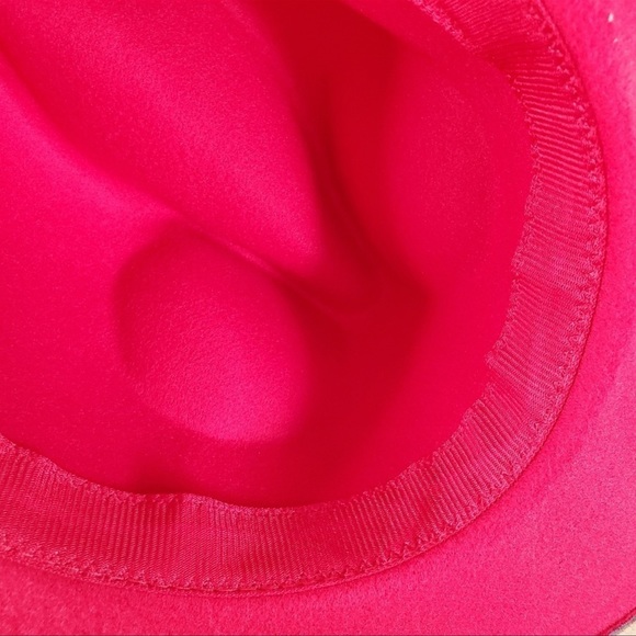 Gorgeous Fedora tan Camel felt hat WITH RED under brim TRIM - Picture 6 of 7